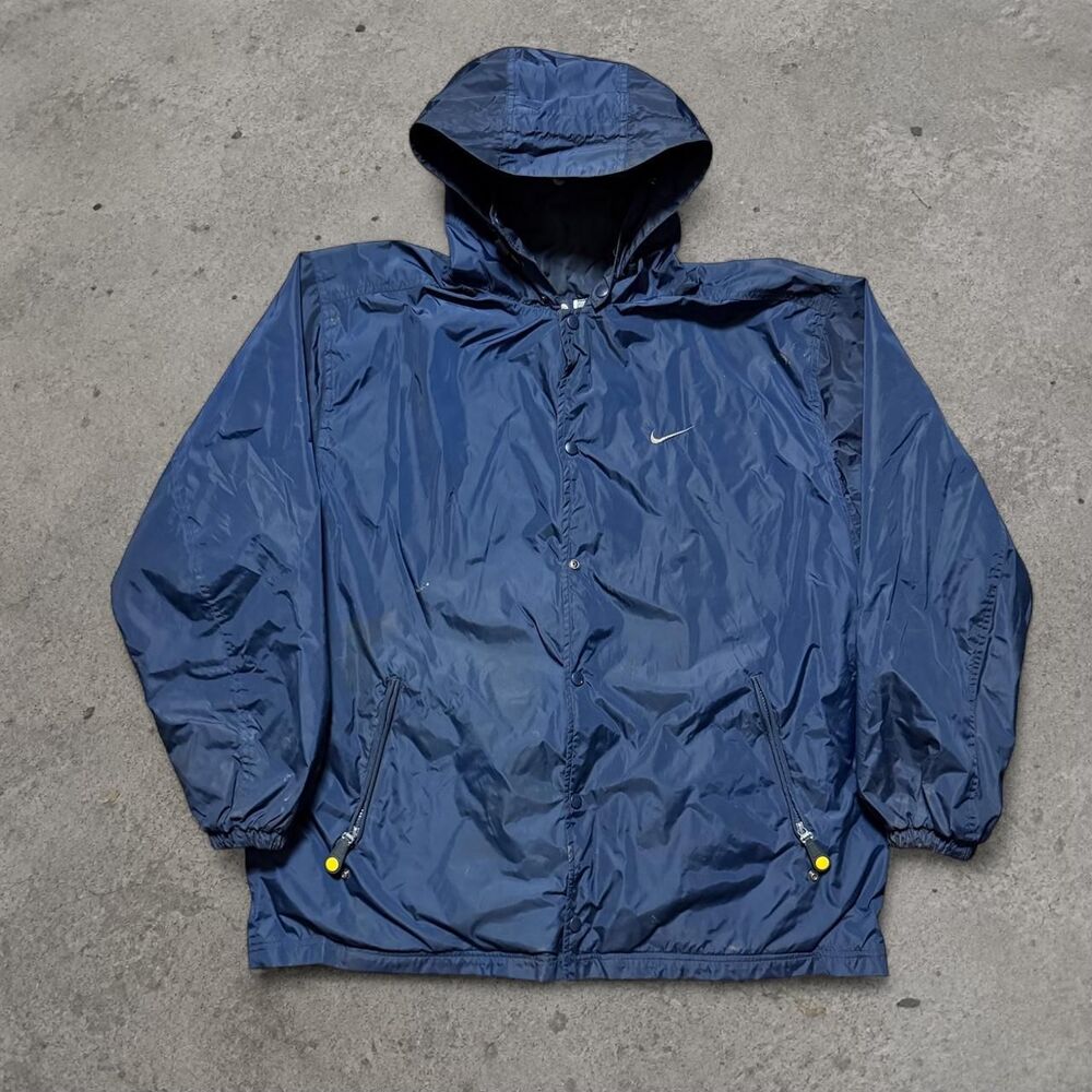 Vintage 1990’s Nike Windbreaker Jacket Navy blue Nylon Windbreaker Material